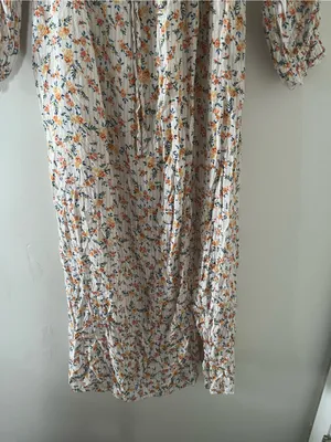 Lost + Wander Floral White Orange Maxi Dress Small Cottagecore Romantic Prairie thumbnail 3