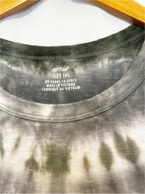 Aerie‎ tie-dye cropped t-shirt with drawstring side-tie detail size XS thumbnail 2