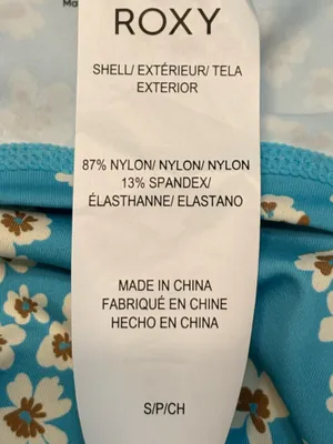 Roxy Teal Floral Long-Sleeve Rash Guard Swim Top size Small NWT thumbnail 5
