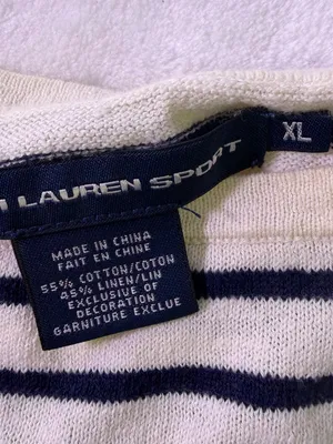 Ralph Lauren Navy and White Striped Long Sleeve Crewneck thumbnail 6