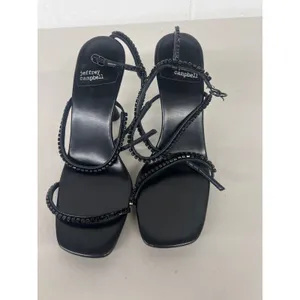 New Sz 9 Jeffrey Campbell black strappy rhinestone sandels heels jewel wedding thumbnail 2