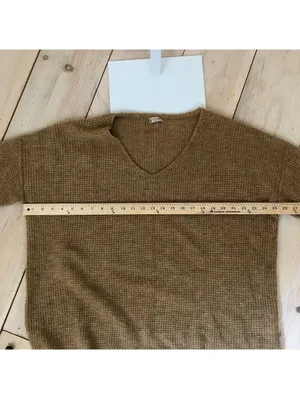 Intimately by Free People EUC Women's Brown V-Neck Acrylic Pullover Sweater XS/S thumbnail 7
