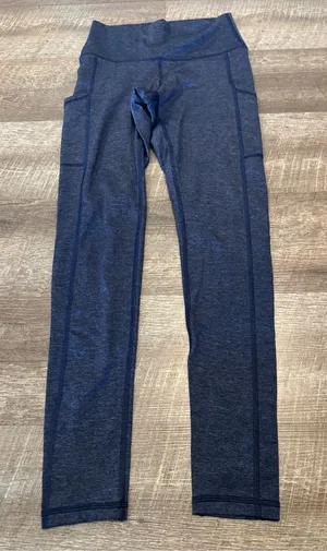 Aerie Chill Play Move Heathered Navy Blue High-Waist Athletic Leggings thumbnail 1