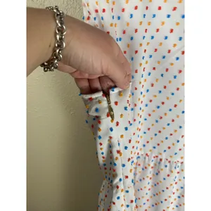 Draper James Size 14 Dress White Colorful Textured Dots Kidcore Clowncore Midi thumbnail 7