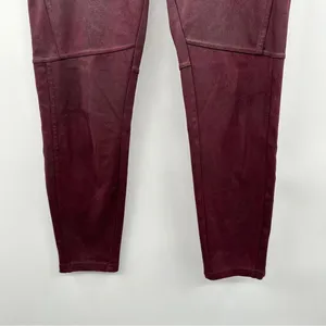 Free People Midnight Burgundy Faux Suede High Rise‎ Ankle Leggings Size S thumbnail 4