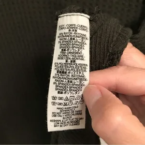 We‎ The Free army green waffle knit thermal long sleeve top S thumbnail 5