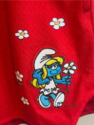 The Smurfs Smurfette Red Mesh Athletic Shorts Size L Cartoon‎ thumbnail 4