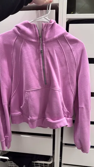 Lululemon Pink Scuba Half-Zip Hoodie Oversized M/L thumbnail 1