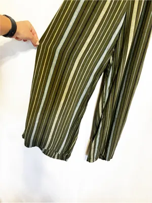 Aerie Strapless Smocked Linen Blend Green Jumpsuit size Small thumbnail 7
