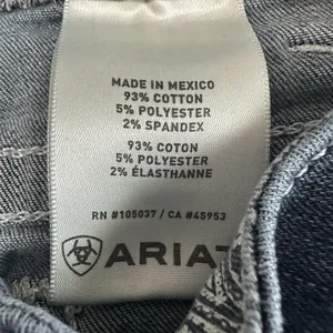 Ariat Real Mid Rise Straight Leg Dresden Jeans Womens 30Long Blue Med Wash Denim thumbnail 7