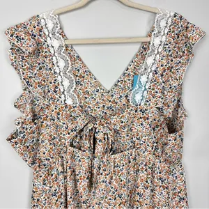 Cupshe Good Chemistry Floral Tie-Back Mini Dress Lace Ruffle Trim XL Spring NWT thumbnail 8