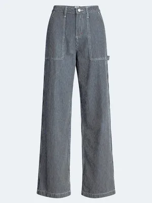 Lee Women’s Wide Leg Jeans - Navy and White Stripe thumbnail 2
