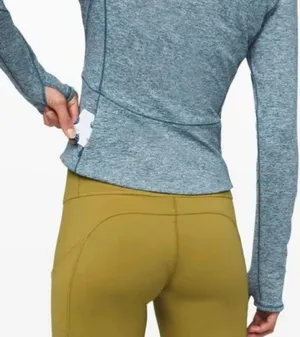 Lululemon Size 2 Always Alert 1/2 Zip Heathered Petrol Blue thumbnail 3