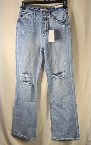KanCan Light Blue Flare Jeans with Distressed Details item 17 thumbnail 1
