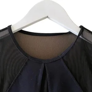 Abercrombie & Fitch Black Soft Long Sleeves Mesh Square Neck Bodysuit SZ S #1112 thumbnail 2
