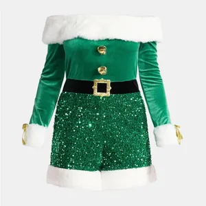 No Boundaries Green Sequin Women's Shorts thumbnail 1