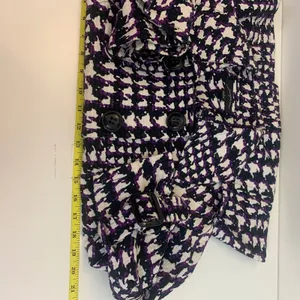 Josephine Women's Sz 8 Purple White Houndstooth‎ Double Breasted Belted Jacket thumbnail 5