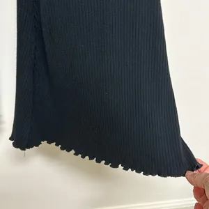 Aerie Black Ribbed Flare Long Stretch Pants thumbnail 4