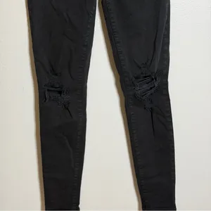 American‎ Eagle Women Denim Black Distressed Jegging Jeans Next Level Stretch 4 thumbnail 3