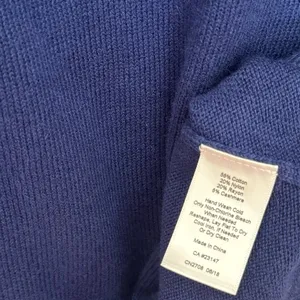 Talbots Cable Yoke Cotton Cashmere Blend Sweater Navy Size Medium Pullover thumbnail 5