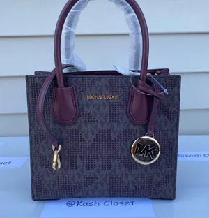 Michael Kors Merlot Mercer Messenger Bag Medium Satchel Purse thumbnail 7