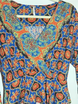 Free People Falling for You Top, Blue Combo size XS thumbnail 4