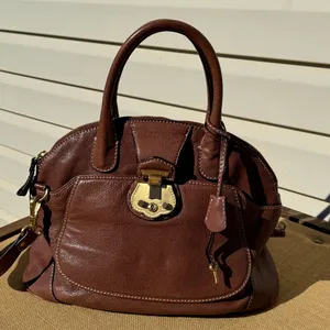 Talbots Rich Brown Leather Satchel with Gold Hardware thumbnail 11