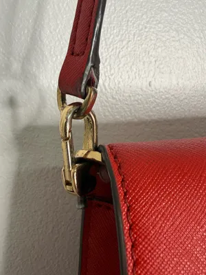 Tory Burch Emerson Combo Crossbody Red Leather Gold Logo Handbag thumbnail 13