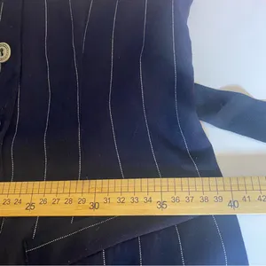 A Byer California navy blue pinstripe tailored mini vest dress v neck 90s size 5 thumbnail 6