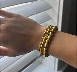New 3 pack Gold beaded bracelet thumbnail 1