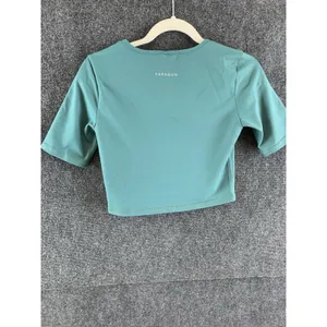 Paragon Active Top Cropped Tee Nylon Spandex Short Sleeve Green Size Large thumbnail 8