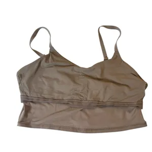 Athleta Elation V-neck Crop Tank Bra Size 1X‎ Tan Brown Adjustable Straps Gym thumbnail 4