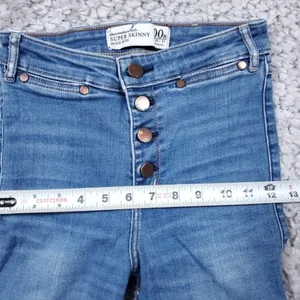 READ Abercrombie High Rise Super Skinny Jeans Size 00 24 x 31 Button Fly Stretch thumbnail 10