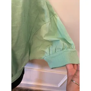 Anthropologie Pilcro Cropped Batwing Puff Sleeve Sweatshirt Top Cropped Panel thumbnail 4