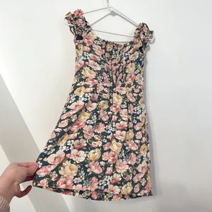 ABERCROMBIE & FITCH A&F Off the Shoulder Corset Mini Dress Blue Pink Etc Floral thumbnail 17
