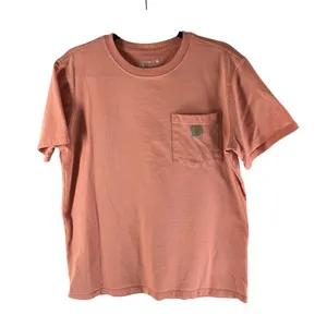 Carhartt Women's Iconic K87 Pocket T-Shirt Loose Fit Short Sleeve Pink L 12-14 thumbnail 1