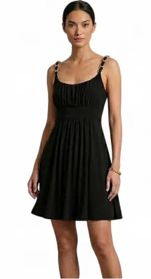 Arden B Black dress with gold chain straps thumbnail 1