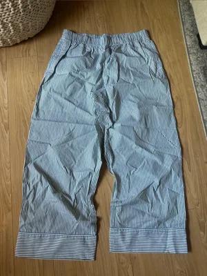 Lake Striped Blue Green & White Wide-Leg Lounge Pants thumbnail 1