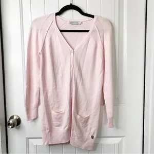 Christian Dior‎ light pink cotton blend sweater cardigan size 4 barbie core thumbnail 1