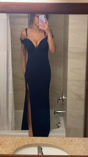 Prom dress dark blue thumbnail 1
