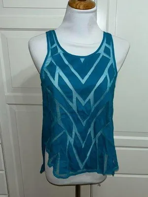 Free People Ginger Cut Work top in deep turquoise thumbnail 1