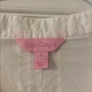 Lilly Pulitzer White Embroidered Tunic size L BNWOT length 31” bust 40” thumbnail 2