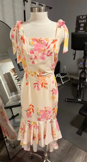 Main Strip Floral Dress thumbnail 1
