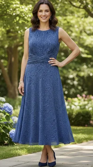 Talbots Size 8 100% Silk‎ Blue Sleeveless Floral Maxi Midi Dress thumbnail 1