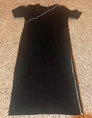 ASOS Maxi Dress Bodycon Zipper Detail Casual Party Cocktail Black US 4‎ thumbnail 1