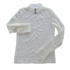 Anthropologie Cream Lace Sheer Long Sleeve Top Size Small Boho Whimsy thumbnail 2