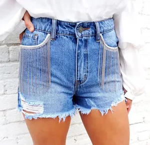 Brunch Babe Flirty Fringe Denim Shorts thumbnail 1