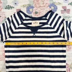 Hollister Womens Y2K Striped Long Sleeve Top XS Blue White Preppy Bella Swan thumbnail 5