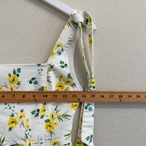 Alice + Olivia Maryann Tie Shoulder Mini Dress Yellow Floral White Denim Size 0 thumbnail 10