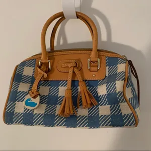 EUC Dooney & Bourke Fabric and Leather Satchel thumbnail 2